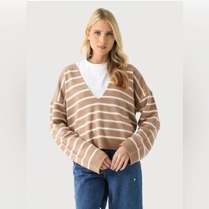 NWT Solid & Striped The Lowell Wool/Cashmere Low V-neck Sweater, Size Large